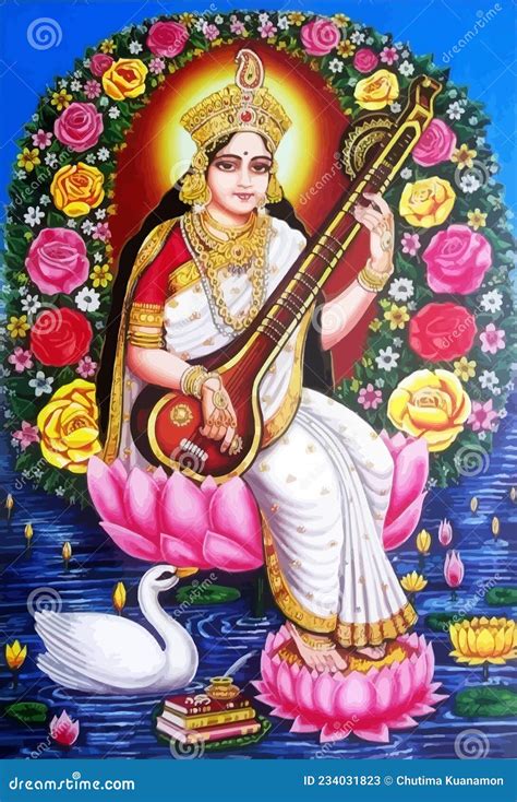 Saraswati Playing the Veena -  Mystical Music and Divine Grace Embodied in Stone