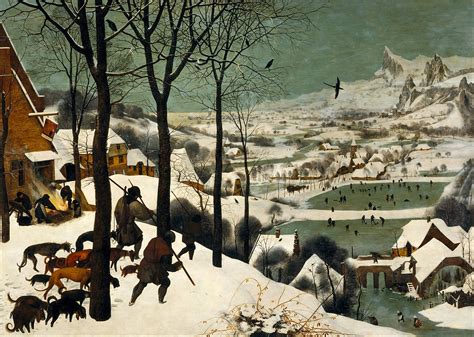  The Hunters in the Snow  - Luminous Brushstrokes and Exquisite Detail Depicting a Harsh Winter Landscape