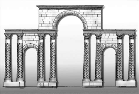 The Triumphal Arch of Theodosius I!  A Monumental Celebration of Imperial Glory and Military Prowess!